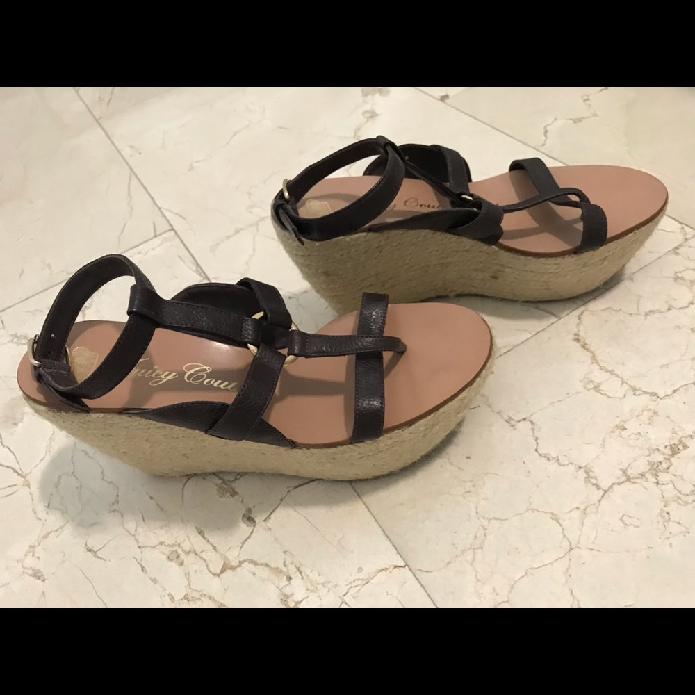 Juicy Couture brown sandal wedges!